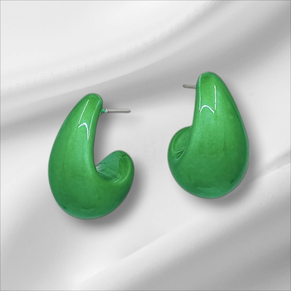 Juliet Jewelry - Juliet by Crystal Avenue Iridescent Green Teardrop Stud Earring